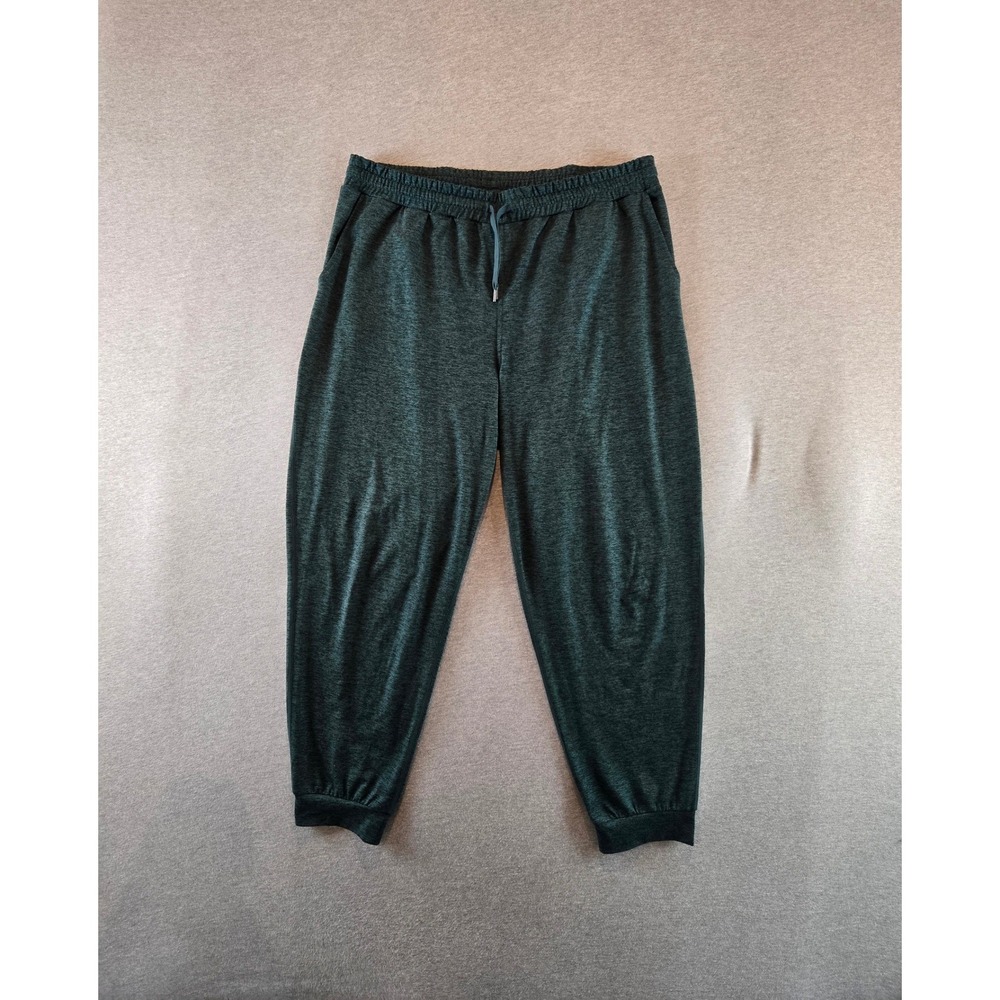 Quince Flowknit Mid-Rise Joggers Womens XL Green Heathered Drawstring Tapered